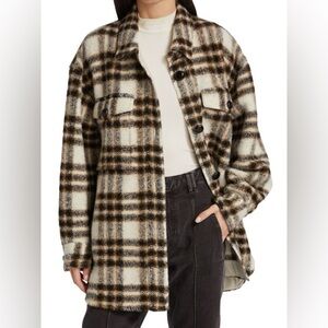 Isabel Etoile Marant Harveli Plaid Wool Short Coat Sz-38/6